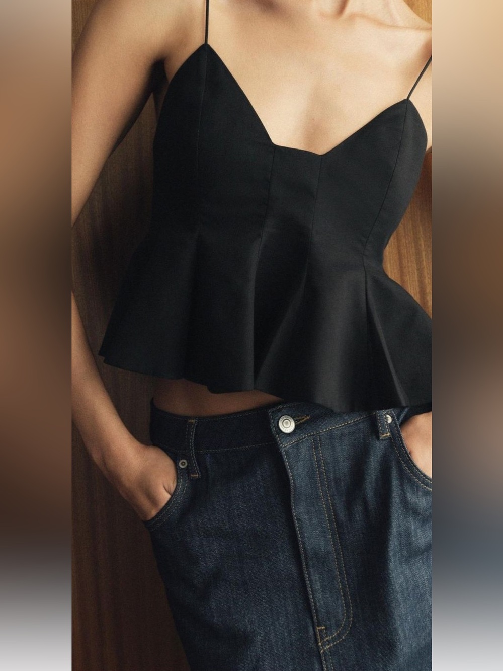 Zara Black Peplum Cami